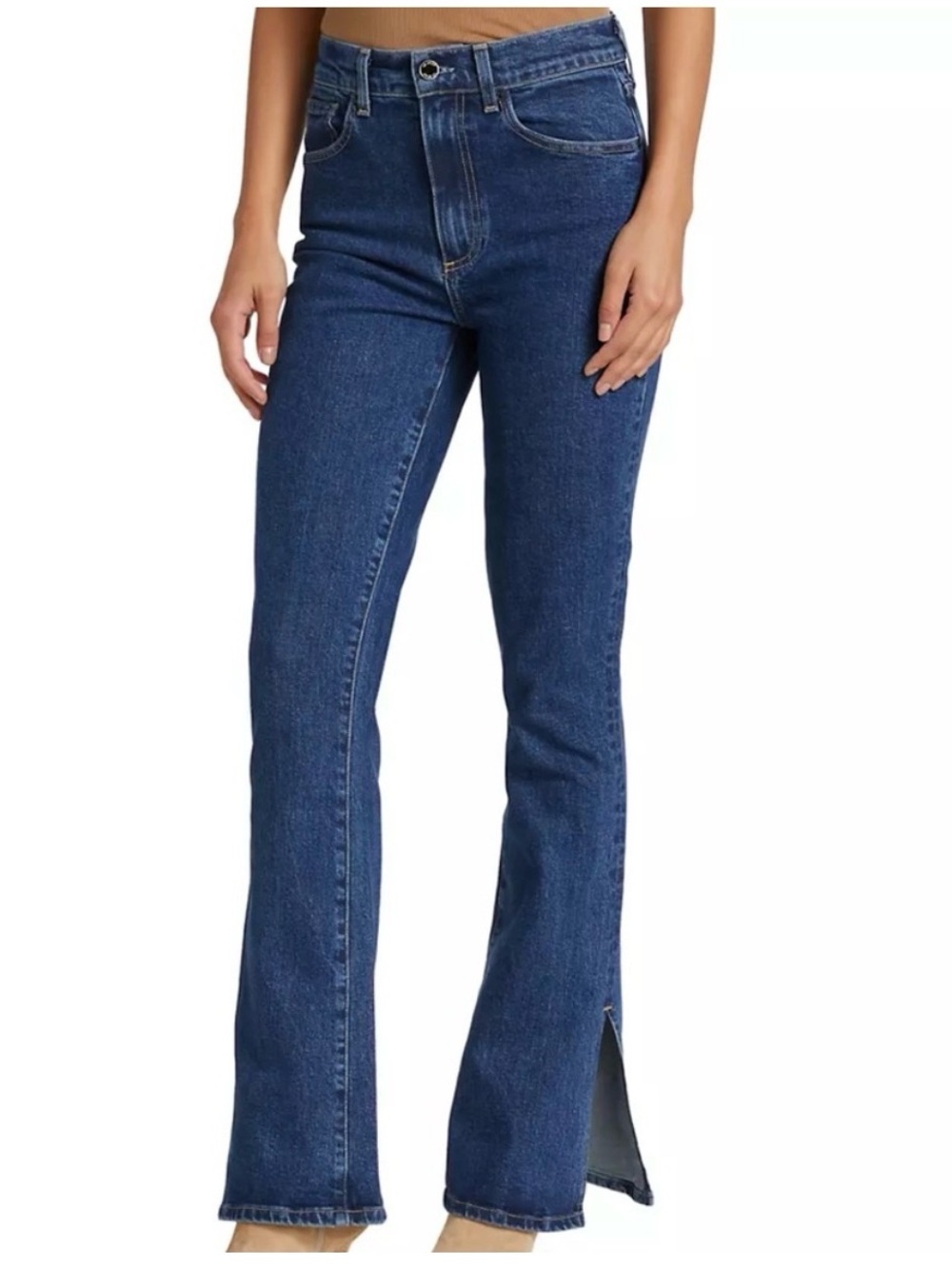 Le Jean High-Rise Split-Hem Flare Jeans